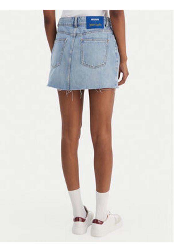 Hugo - HUGO Spódnica jeansowa Gadele 50557549 Niebieski Regular Fit. Kolor: niebieski. Materiał: bawełna