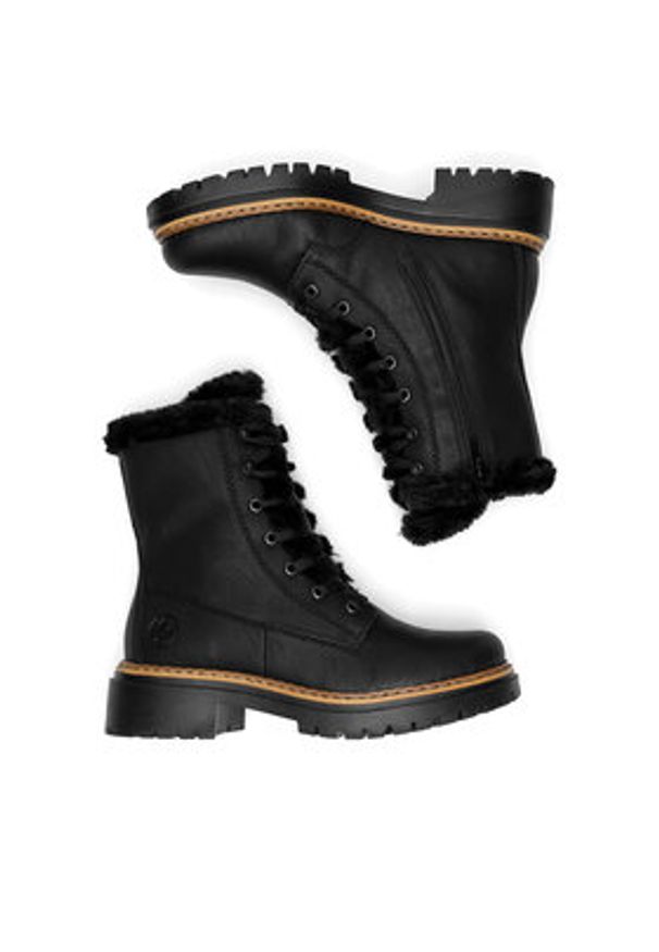 Rieker Trzewiki 72625-00 Czarny. Kolor: czarny. Materiał: materiał