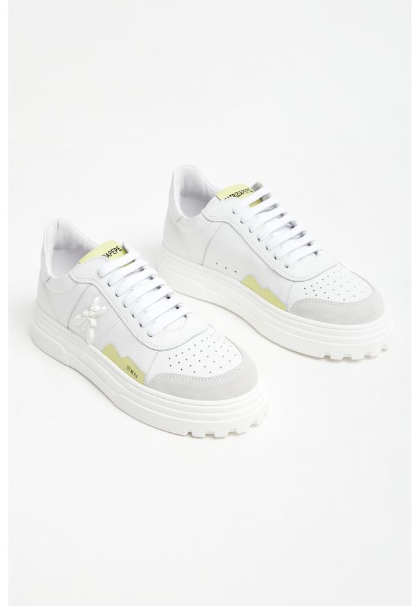 Patrizia Pepe - Sneakersy damskie PATRIZIA PEPE. Materiał: zamsz, skóra. Wzór: aplikacja