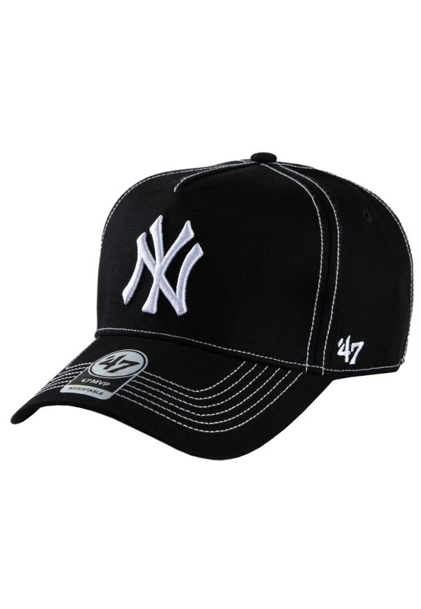 47 Brand - Czapka z daszkiem męska New York Yankees MLB Cap. Kolor: czarny. Materiał: bawełna. Styl: sportowy