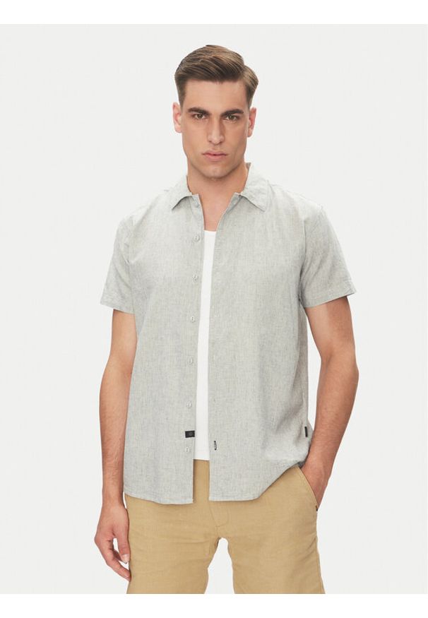 INDICODE Koszula Giulionus 20-402 Szary Regular Fit. Kolor: szary. Materiał: bawełna
