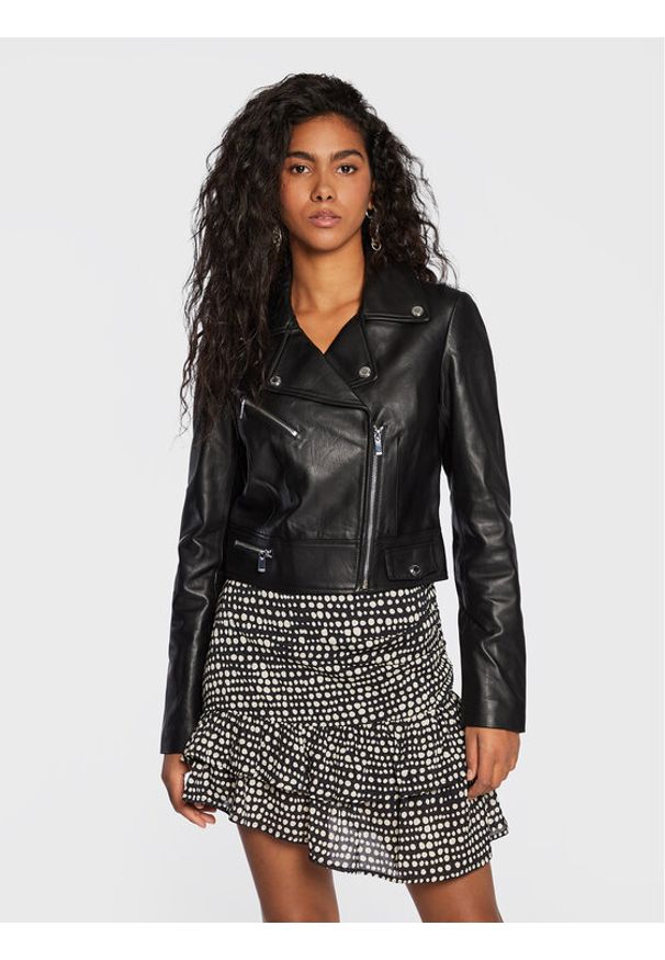 Kurtka skórzana Morgan. Kolor: czarny. Materiał: skóra