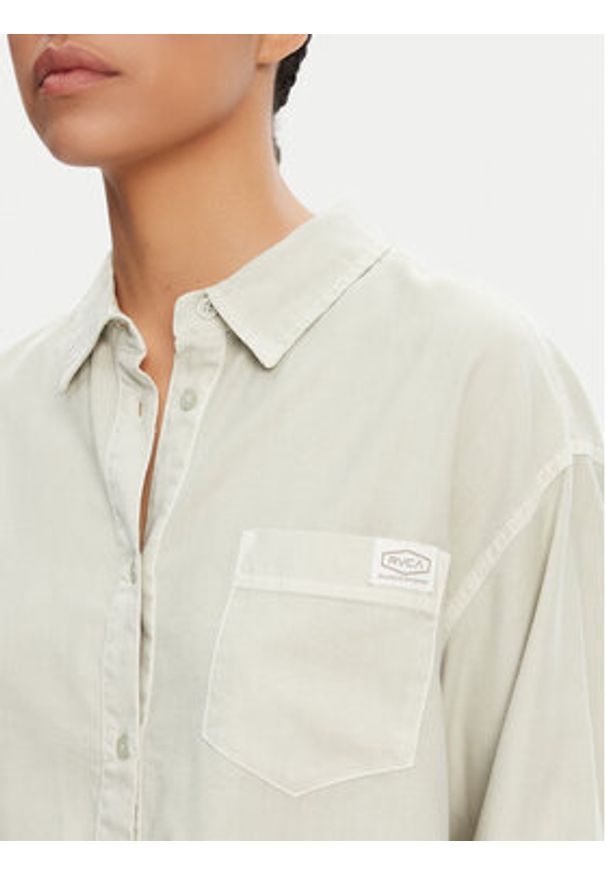 RVCA Koszula Showdown 23B051501 Zielony Relaxed Fit. Kolor: zielony. Materiał: bawełna