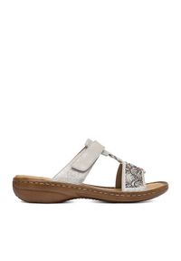 Rieker Klapki CEO-608K2-40 Srebrny. Kolor: srebrny. Materiał: skóra #1