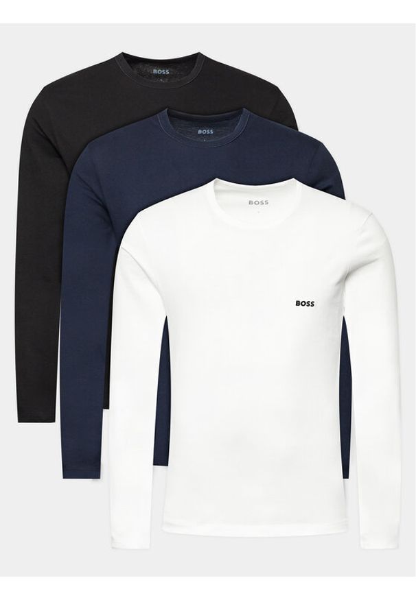 BOSS - Boss Komplet 3 longsleeve 50492321 Kolorowy Regular Fit. Materiał: bawełna. Długość rękawa: długi rękaw. Wzór: kolorowy