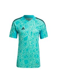 Adidas - Koszulka męska Condivo 22 Goalkeeper Jersey Short Sleeve. Kolor: zielony. Materiał: jersey