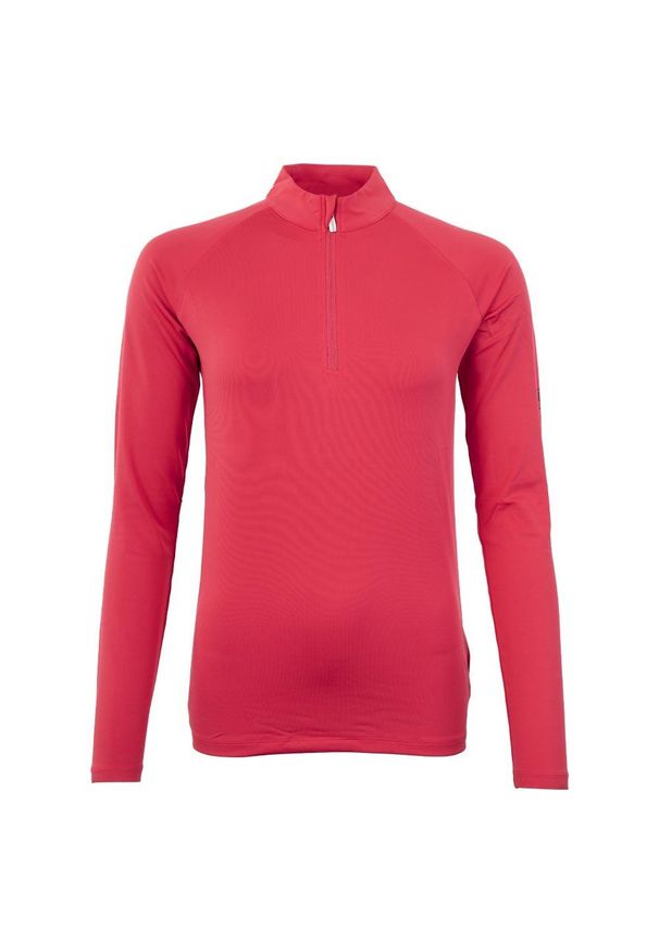 Koszulka jeździecka z długim rękawem i zamkiem błyskawicznym BR Equitation Event. Kolor: różowy, czerwony, wielokolorowy. Długość rękawa: długi rękaw. Długość: długie