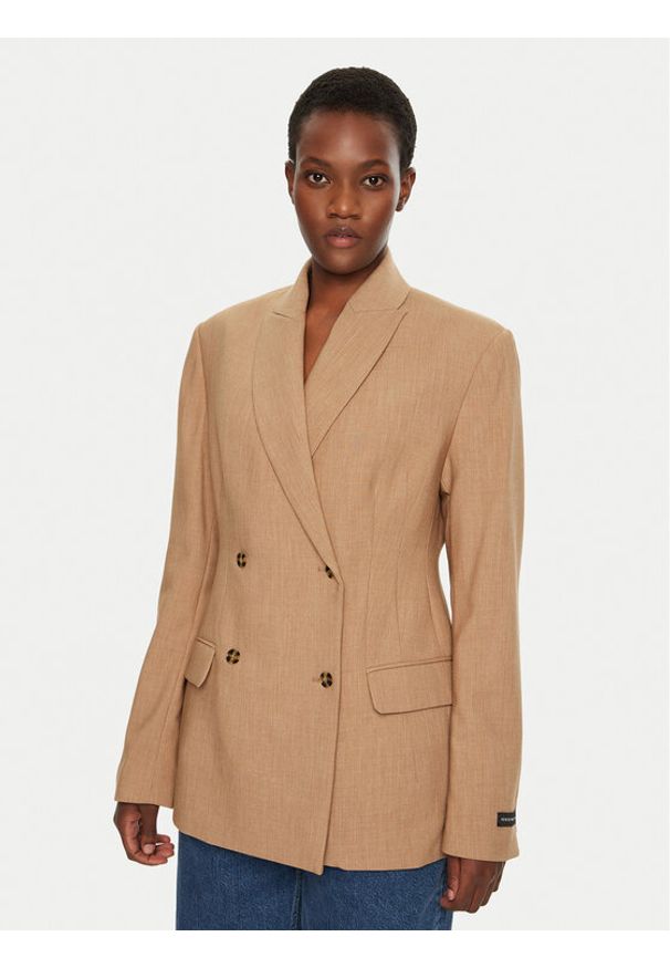 Herskind Marynarka Laila 5411177 Beżowy Slim Fit. Kolor: beżowy. Materiał: wiskoza, syntetyk