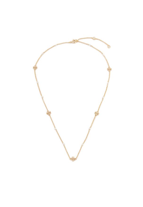 Tory Burch Naszyjnik Kira Pearl Delicate Necklace 136782 Złoty. Materiał: metalowe. Kolor: złoty