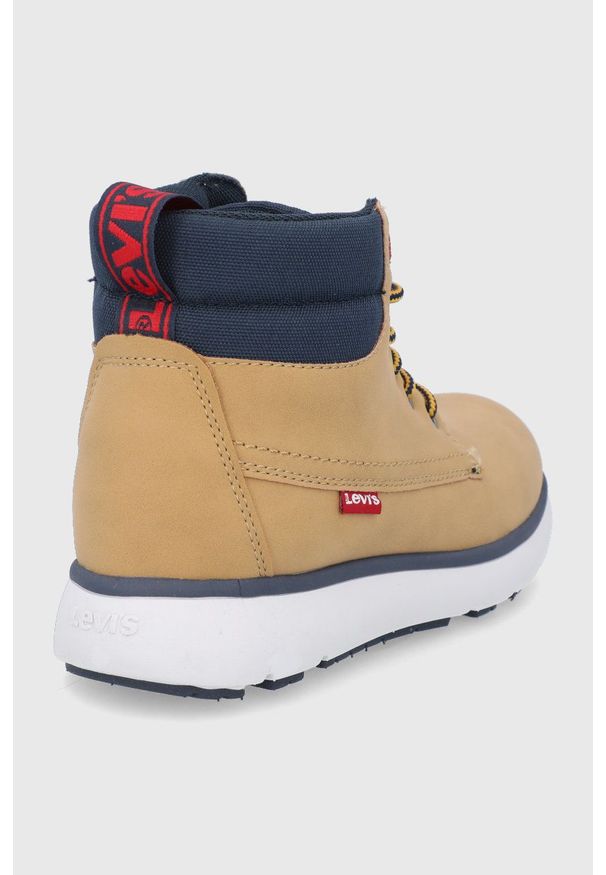 Levi's® - Levi's Buty dziecięce kolor beżowy. Okazja: na spotkanie biznesowe. Nosek buta: okrągły. Zapięcie: sznurówki. Kolor: beżowy. Materiał: guma. Styl: biznesowy