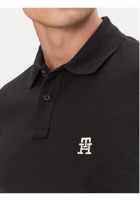 TOMMY HILFIGER - Tommy Hilfiger Polo MW0MW33167 Czarny Regular Fit. Typ kołnierza: polo. Kolor: czarny. Materiał: bawełna