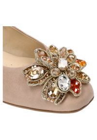 Beżowe Baleriny Armodo Wygodne Obuwie Damskie. Kolor: beżowy. Materiał: zamsz. Styl: klasyczny, elegancki #4