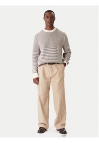 Calvin Klein Sweter LV04LD306G Beżowy Regular Fit. Kolor: beżowy. Materiał: wełna #2