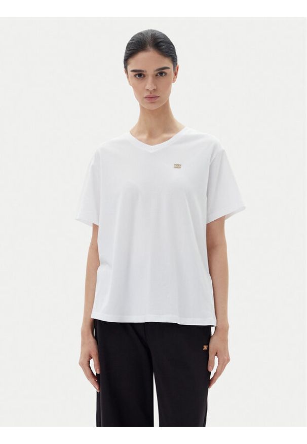 EA7 Emporio Armani T-Shirt 7W000029 AF10373 U0002 Biały Loose Fit. Kolor: biały. Materiał: bawełna