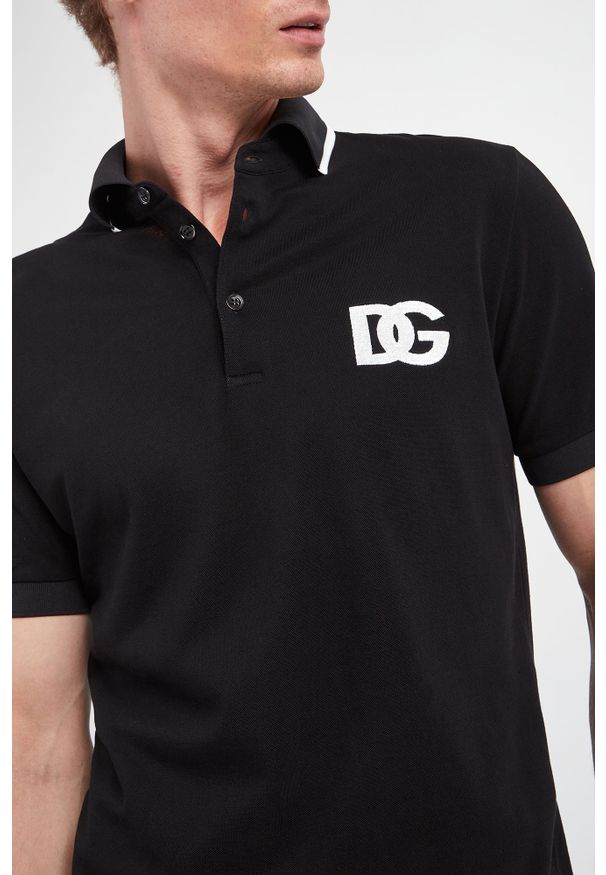 Dolce & Gabbana - Polo DOLCE & GABBANA. Typ kołnierza: polo. Materiał: bawełna. Wzór: aplikacja. Styl: klasyczny
