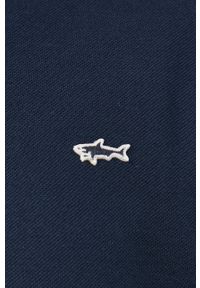 PAUL & SHARK - Paul&Shark longsleeve bawełniany kolor granatowy gładki. Kolor: niebieski. Materiał: bawełna. Długość rękawa: długi rękaw. Długość: krótkie. Wzór: gładki #3