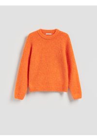 Reserved - Sweter z dodatkiem wełny - pomarańczowy. Kolor: pomarańczowy. Materiał: wełna