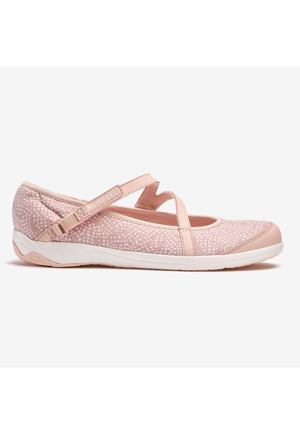 NEWFEEL - Buty do chodzenia damskie - baleriny Baoma. Okazja: na co dzień. Zapięcie: pasek. Materiał: skóra, kauczuk, materiał. Sport: turystyka piesza