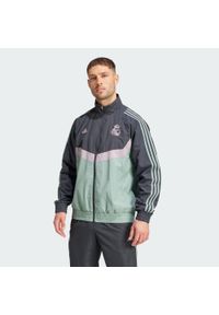 Adidas - Bluza dresowa Real Madrid Seasonal. Kolor: wielokolorowy, szary, zielony. Materiał: dresówka. Wzór: aplikacja