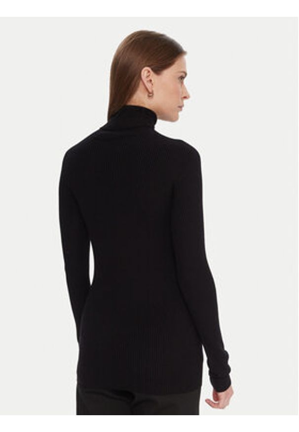 Kontatto Golf 3M0817C Czarny Regular Fit. Typ kołnierza: golf. Kolor: czarny. Materiał: syntetyk