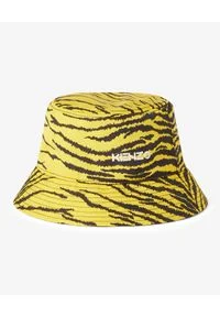 Kenzo - KENZO - Żółty kapelusz w zebrę. Kolor: żółty. Wzór: motyw zwierzęcy. Styl: klasyczny #3