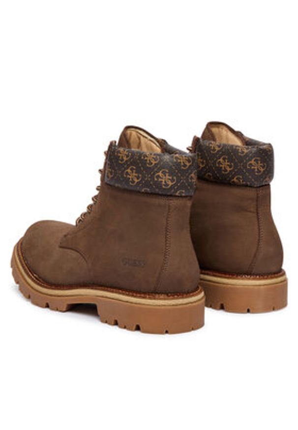 Guess Trapery FMFSIR LEA10 Brązowy. Kolor: brązowy. Materiał: nubuk, skóra