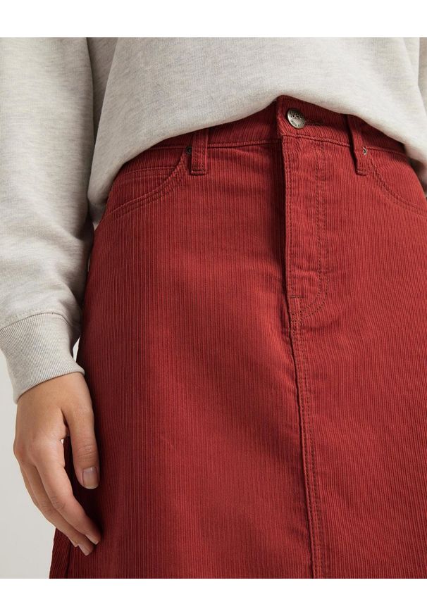 Lee - DAMSKA SPÓDNICA LEE A LINE ZIP SKIRT RED OCRE L38FQM38 112108160