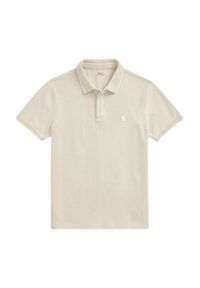 Polo Ralph Lauren Polo 710963494002 Beżowy Custom Slim Fit. Typ kołnierza: polo. Kolor: beżowy. Materiał: bawełna
