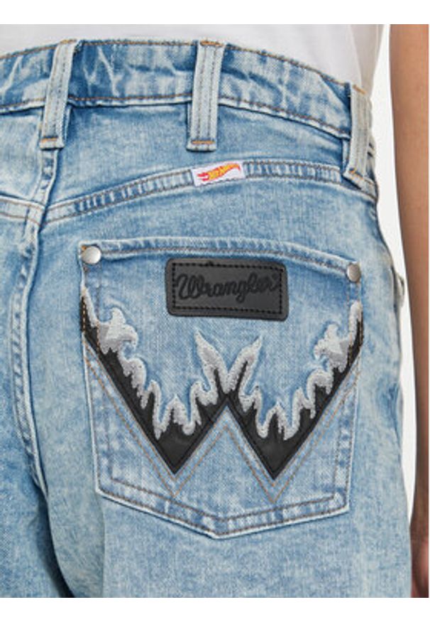 Wrangler Szorty jeansowe Hot Wheels 112357950 Niebieski Relaxed Fit. Kolor: niebieski. Materiał: bawełna