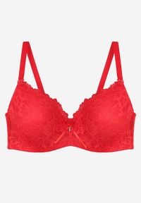 Born2be - Czerwony Koronkowy Biustonosz z Kokardką Nealenia. Kolor: czerwony. Materiał: koronka. Wzór: koronka #2