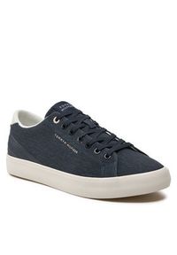 TOMMY HILFIGER - Tommy Hilfiger Tenisówki Th Hi Vulc Low Summer Cvs FM0FM05056 Granatowy. Kolor: niebieski. Materiał: materiał
