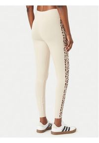 Adidas - adidas Legginsy Seasonal Essentials Animal Print 3-Stripes KR7619 Beżowy jasny Slim Fit. Kolor: beżowy. Materiał: bawełna. Wzór: nadruk #3