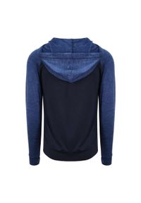 JUST COOL - Bluza Rozpinana Męska Kontrastowa Melanż Slim. Kolor: niebieski. Wzór: melanż