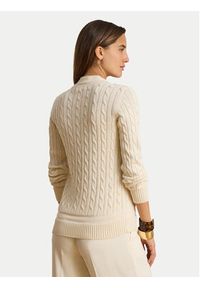Lauren Ralph Lauren - LAUREN RALPH LAUREN Sweter 200888795011 Kremowy Relaxed Fit. Kolor: kremowy. Materiał: bawełna #8