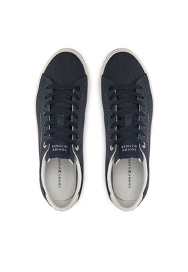 TOMMY HILFIGER - Tommy Hilfiger Tenisówki Th Hi Vulc Low Summer Cvs FM0FM05056 Granatowy. Kolor: niebieski. Materiał: materiał