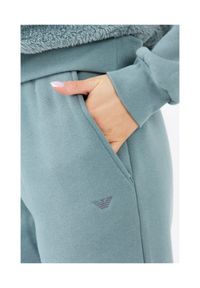 Emporio Armani - EMPORIO ARMANI Zielone damskie spodnie dresowe, Rozmiar S. Kolor: zielony. Materiał: dresówka, bawełna