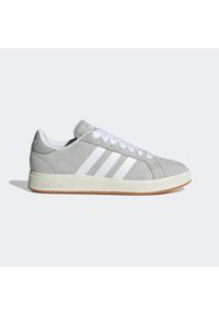 Adidas - Sneakersy męskie ADIDAS Grand Court Base 00s. Kolor: szary. Materiał: guma, kauczuk, syntetyk. Szerokość cholewki: normalna