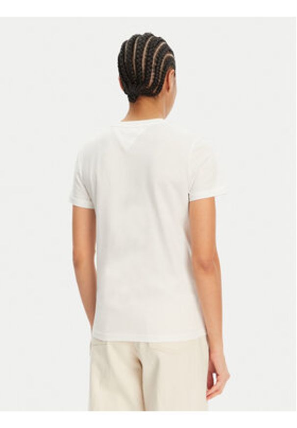 Tommy Jeans T-Shirt Bubble DW0DW21338 Biały Regular Fit. Kolor: biały. Materiał: bawełna