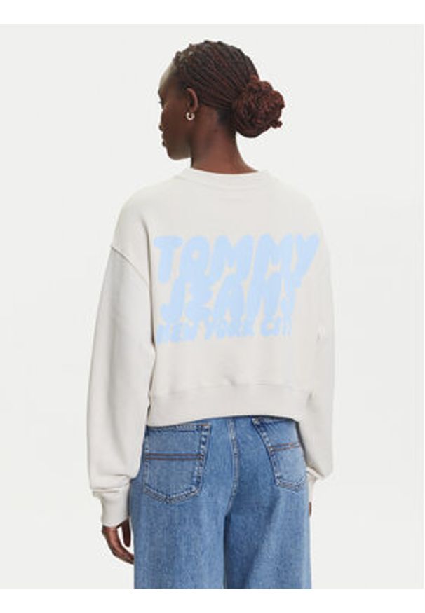 Tommy Jeans Bluza DW0DW21345 Beżowy Relaxed Fit. Kolor: beżowy. Materiał: bawełna