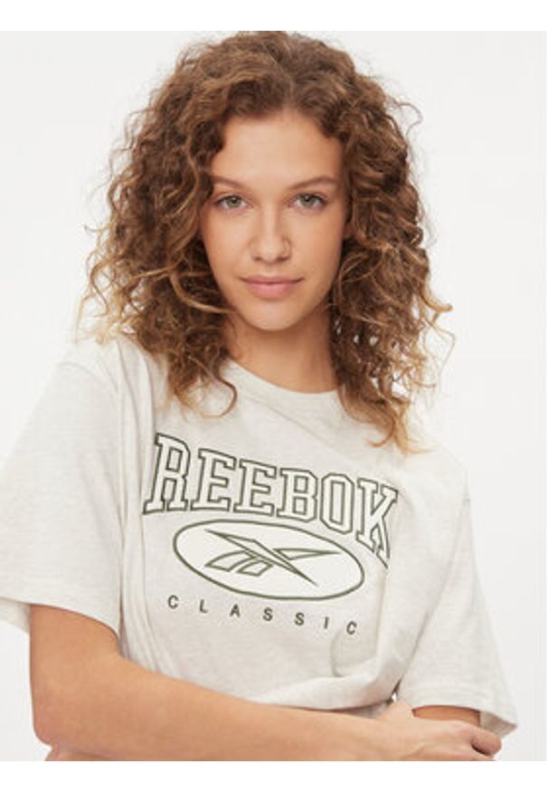 Reebok T-Shirt Classics Big Logo HZ8099 Biały Fitted Fit. Kolor: biały. Materiał: bawełna