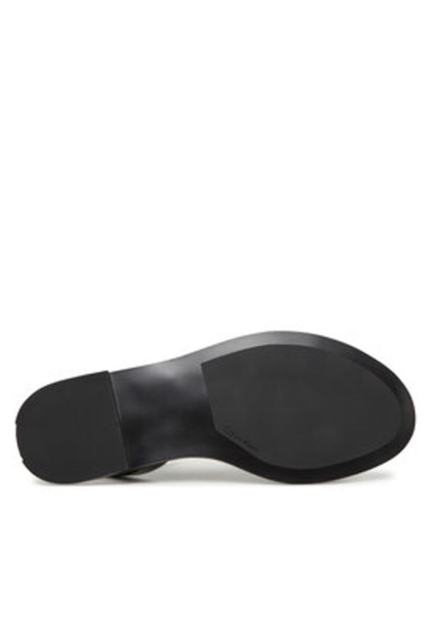 Calvin Klein Sandały Flat Sandal W/Ck Hw - Lth HW0HW02367 Czarny. Kolor: czarny. Materiał: skóra