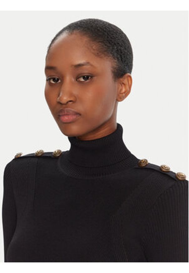 Gaudi Golf 521FD53037 Czarny Regular Fit. Typ kołnierza: golf. Kolor: czarny. Materiał: wiskoza