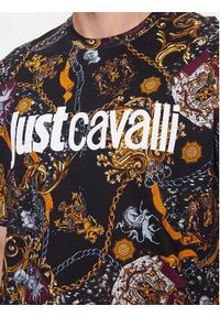 Just Cavalli T-Shirt 75OAH6R3 Czarny Regular Fit. Kolor: czarny. Materiał: bawełna