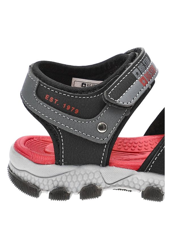 Big-Star - Czarne Sandały Big Star Wygodne Buty Dziecięce. Okazja: na spacer, na co dzień. Zapięcie: rzepy. Kolor: czarny. Materiał: materiał, skóra ekologiczna. Sezon: lato. Styl: wakacyjny, casual, sportowy