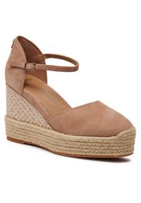 BOSS - Boss Espadryle Madeira Wedge Sdcveb 50516717 Brązowy. Kolor: brązowy. Materiał: skóra, zamsz