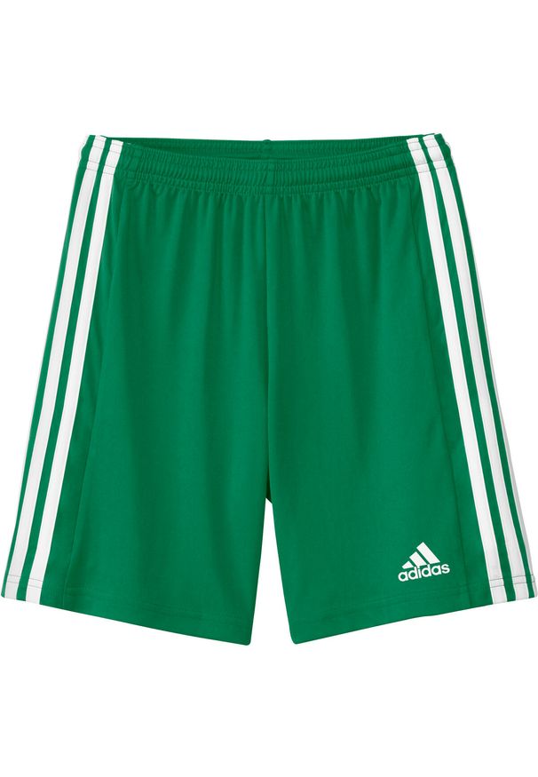 Adidas - Spodenki piłkarskie dla dzieci adidas Squadra 21 Short. Kolor: zielony, wielokolorowy, biały. Materiał: poliester. Długość: krótkie. Styl: sportowy