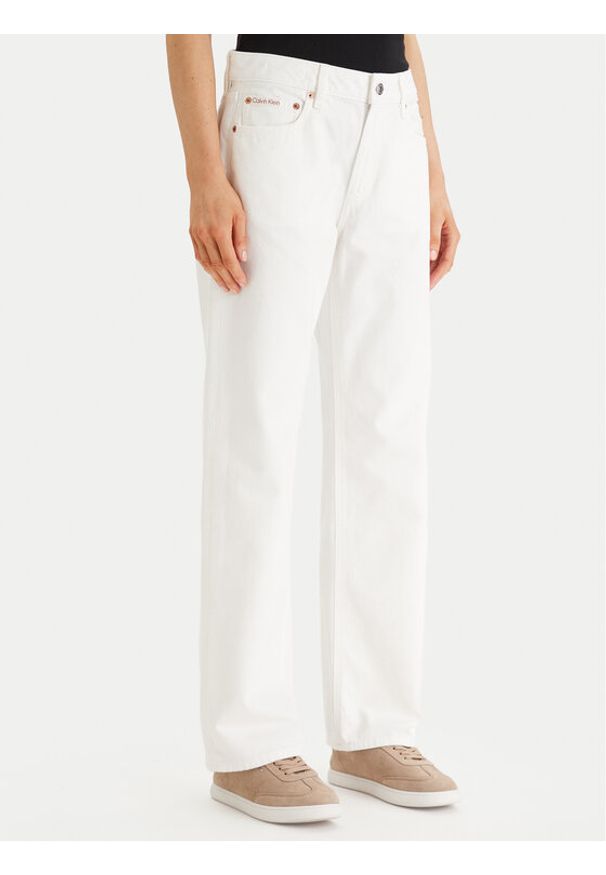 Calvin Klein Jeans Jeansy LV047F717G Écru Straight Fit