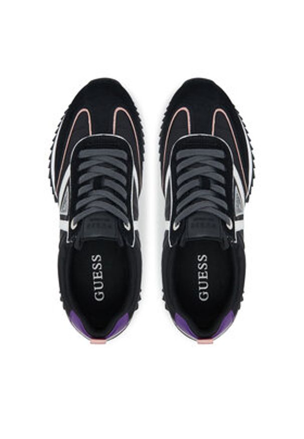Guess Sneakersy FLTBAI SUE12 Czarny. Kolor: czarny. Materiał: zamsz, skóra