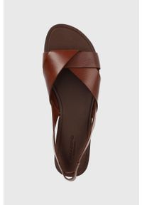 vagabond - Vagabond sandały skórzane TIA damskie kolor brązowy. Kolor: brązowy. Materiał: skóra. Wzór: gładki. Obcas: na obcasie. Wysokość obcasa: niski #4