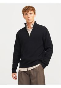 Jack & Jones - Jack&Jones Sweter Milano 12259664 Czarny Relaxed Fit. Kolor: czarny. Materiał: bawełna